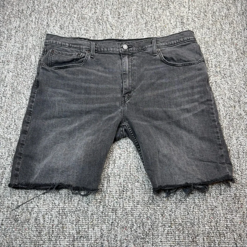 Levi's 405 Shorts Mens Size 40 Stretch Casual Denim Cut Off Jorts Black